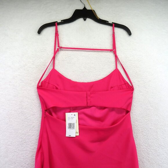 Allison Kelly Dress Sz Large Hot Pink Mini Adjustable Straps Sweetheart Neckline - Picture 4 of 13